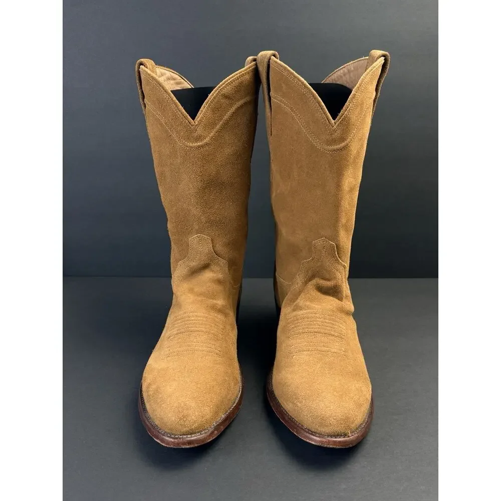 TECOVAS The Johnny 1008 Men’s 9D Tan Suede Handmade Cowboy Boots Western